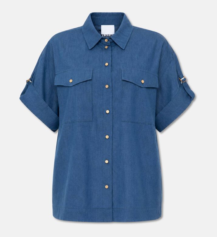 Weill Flowy Denim Safari Shirt, Packshot View