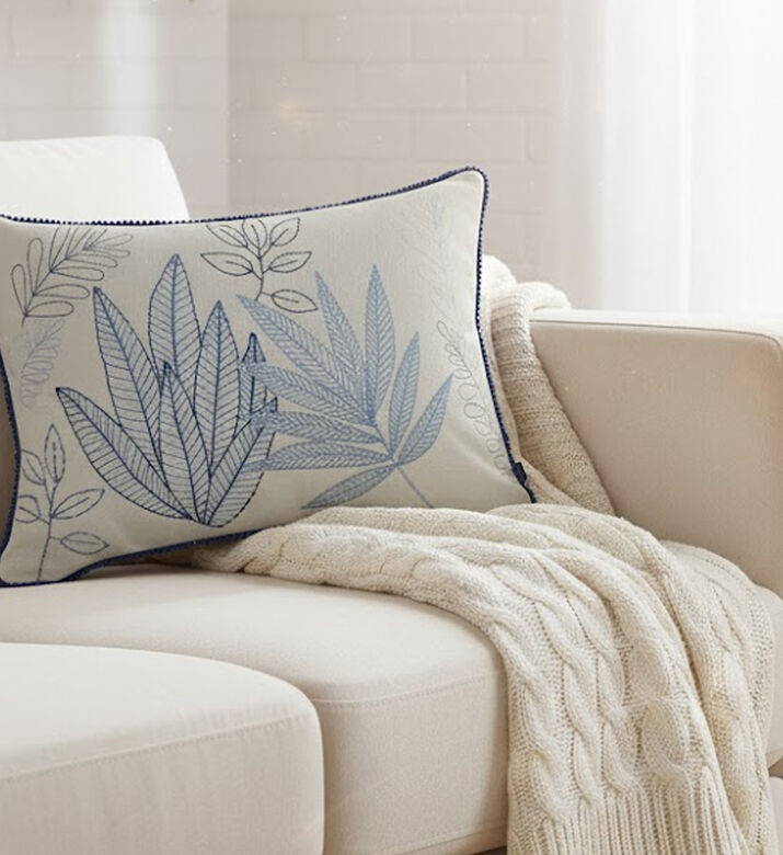 Home Deco and More Cotton Embroidered Filled And Vaccumed Cushion, Packshot View