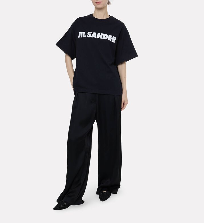 Jil Sander Oversized Logo Print T-shirt, Model View