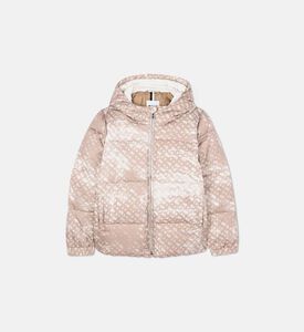 جاكيت منفوخة بنقشة أحرف العلامة