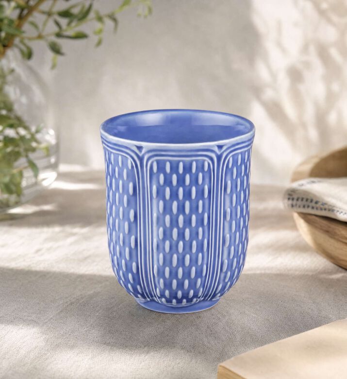 Gien Ciel Embossed Tea Cup, Model View