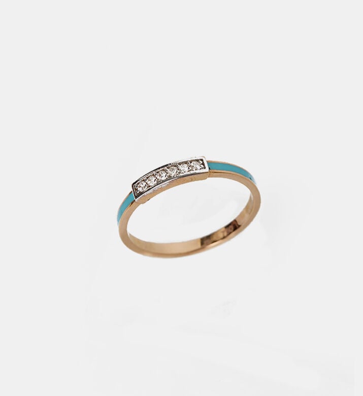 Golden White Diamond Ring