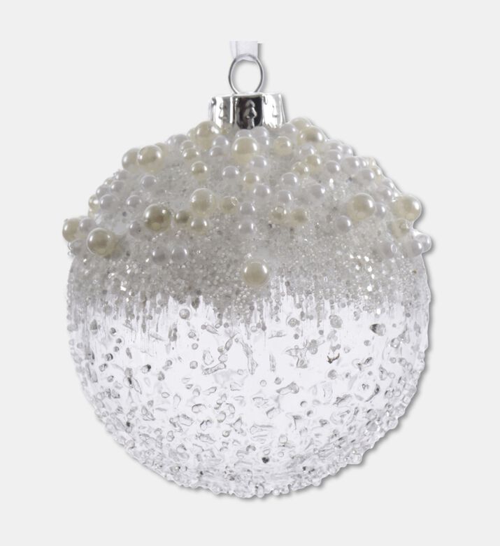 Kaemingk Bauble Glass Icy Pearls, Packshot View