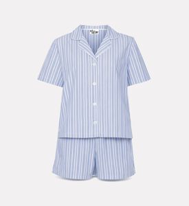 Galeries Lafayette Contrast Piping Striped Shirt Shorts Set, Packshot View