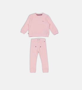 طقم سويت شيرت بنطال رياضي بقماش منشفة