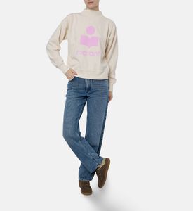 Isabel Marant Graphic Logo Printed Sweatshirt, Taupe, 42, Model View