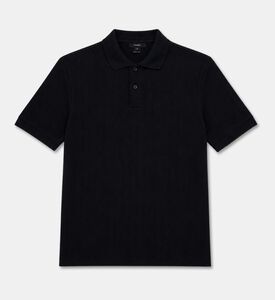Vince Textured Knit Polo Shirt, Black, Xl, Packshot View