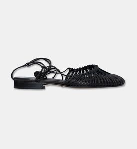 Hereu Round-toe Knotted Sandals, Black, Eu-36, Packshot View