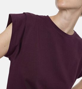 Ba and Sh Padded Shoulders Ribbed T-shirt, Model View