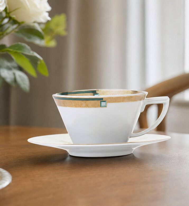 Vista Alegre Emerald Saucer Tea Cup Set, Model View