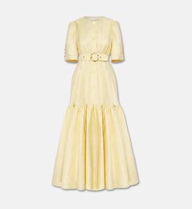 Poca and Poca Button-down Jacquard Floral-print Maxi Dress, Packshot View