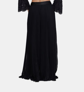 Wide-legged Flared Pleated Pants