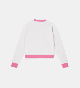 سويت شيرت محبوك مقسم بألوان للبنات