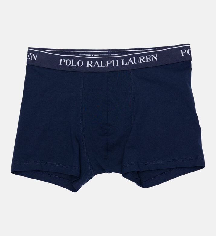 Ralph Lauren Cotton Blend Logo-waist 5-pack Trunks Set, Navy, L, Packshot View