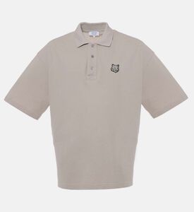 Bold Fox Head Patch Oversized Polo Shirt