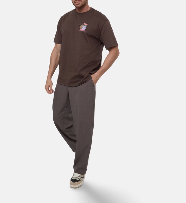 Les Deux Ts Cole Table, Brown, M, Model View