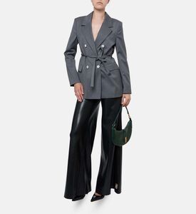 Beatrice B Button Closure Waist Belt Jacket, Model View