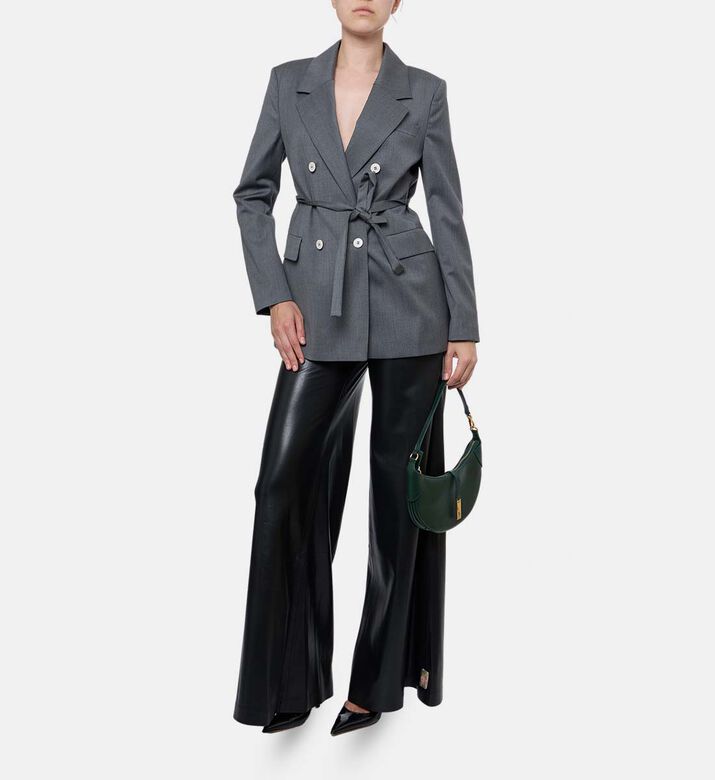 Beatrice B Button Closure Waist Belt Jacket, Model View