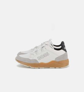 حذاء سنيكرز بأربطة بخامات مختلطة