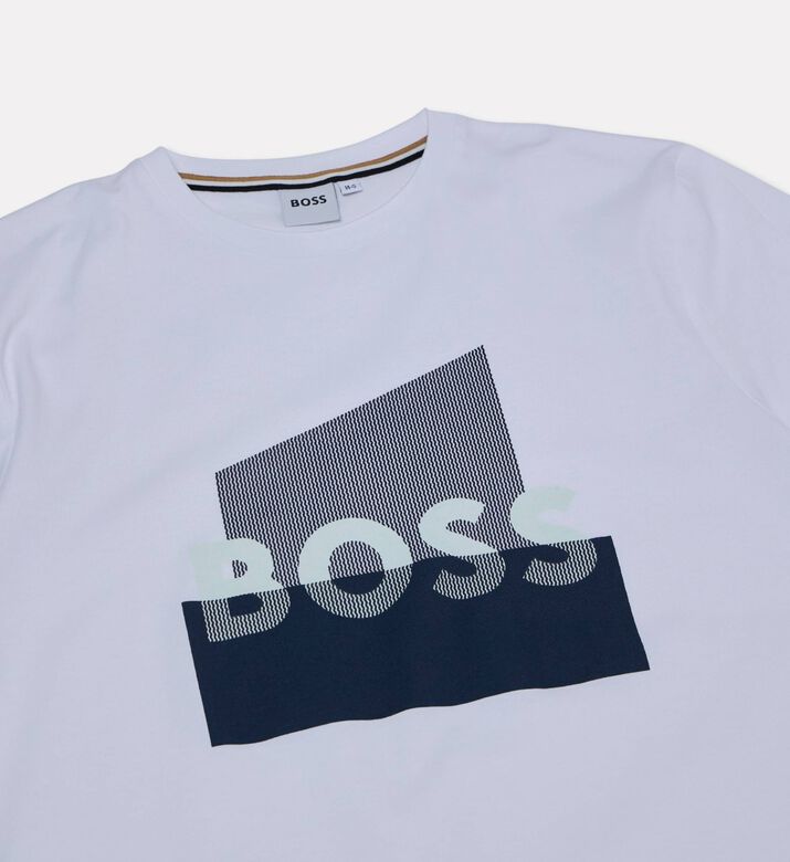 Boss Centered Logo Jersey T-shirt, White, 10y, Packshot View