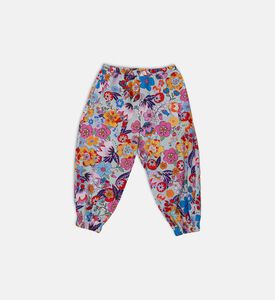 بنطال رياضي قطن بطبعة أزهار على كامله