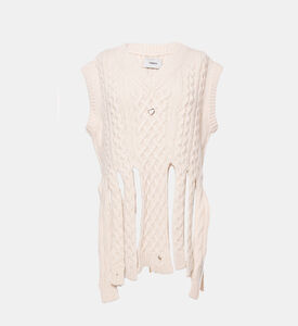 بلوزة محبوكة بياقة بشكل حرف في