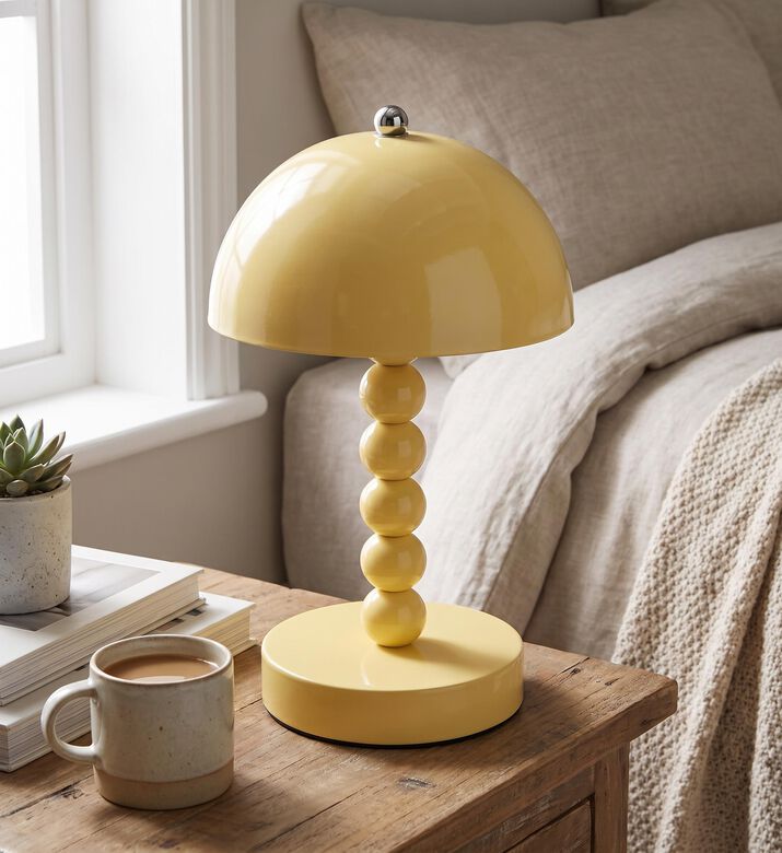 Leitmotiv Bubbles Spherical Base Table Lamp, Yellow, Packshot View