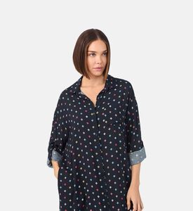 DKNY Geo-print Long-sleeve Sleepshirt, Model View