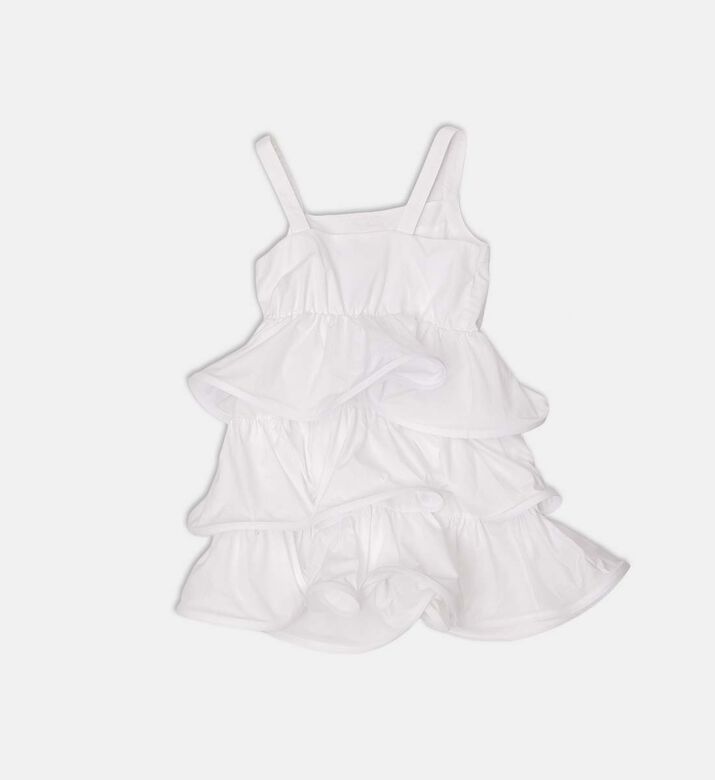 Poplin Sleeveless Ruffle Dress