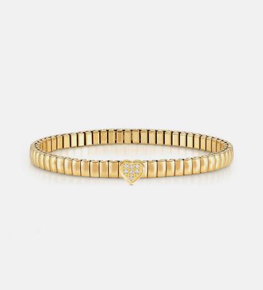Classic Crystal Heart-shaped Stainless Steel Bracelet