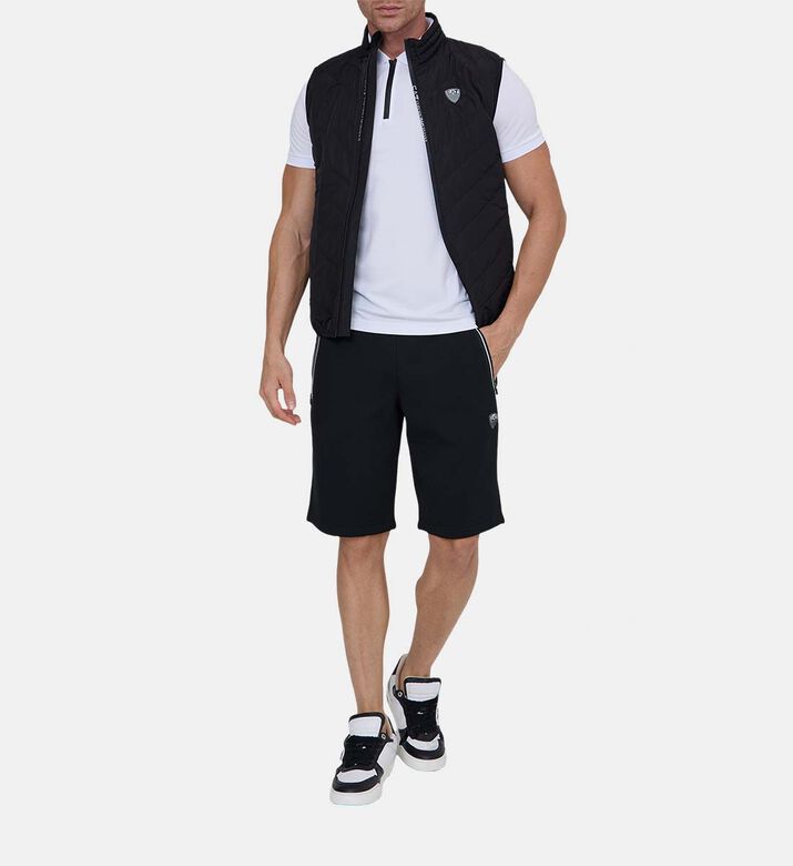 Zippered Collar Logo Polo Shirt