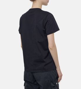 Ganni Logo-embroidery Short-sleeve T-shirt, Black, S, Model View