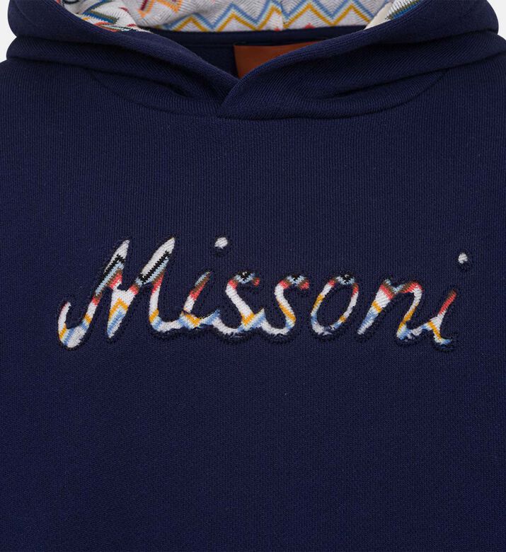 Chevron Embroidered Logo Hoodie