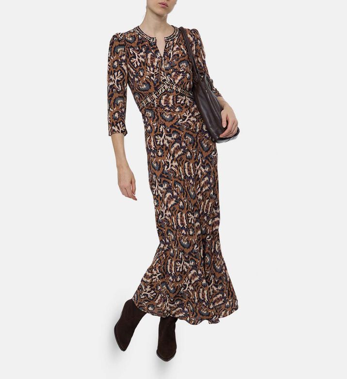 Ba and Sh All-over Print Three-quarter Dress, Model View