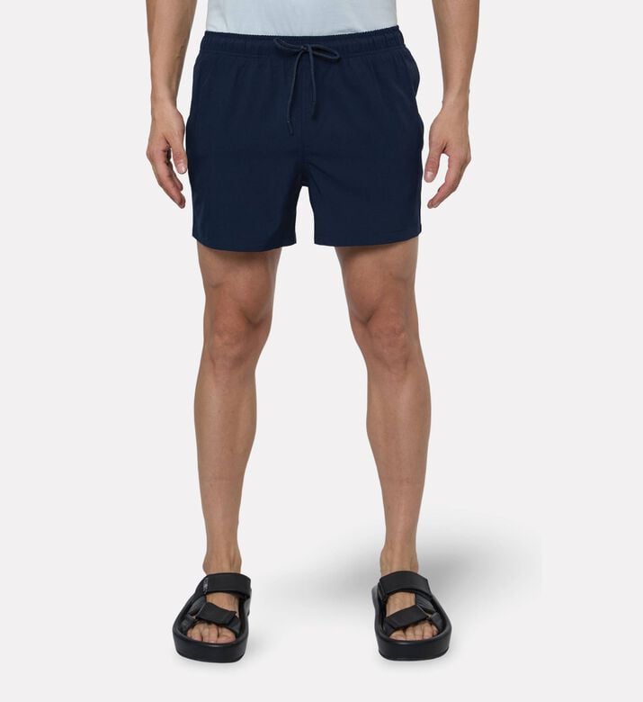 Galeries Lafayette Drawstring Waist Swim Shorts, Blue, S, Model View