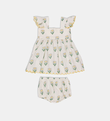 All-over Flower Print Romper Set