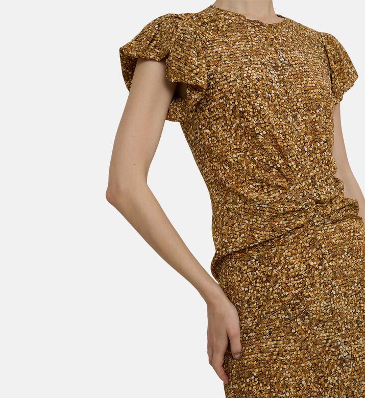 Puff Sleeve Printed Midi Dress Puff Sleeve Printed Midi Dress