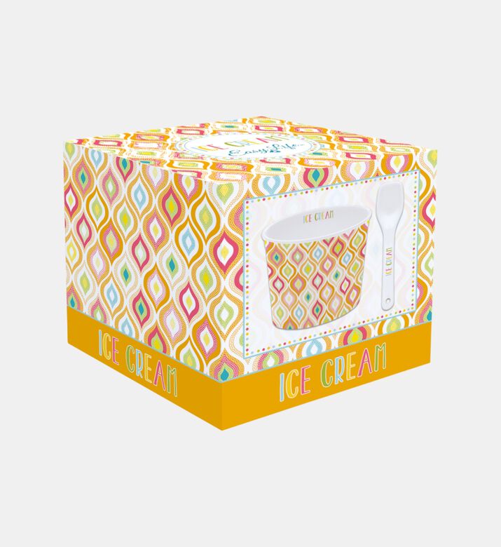 Textured Porcelain Ice Cream Bowl