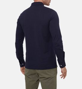 Hackett London Button Placket Long-sleeve Polo Shirt, Model View