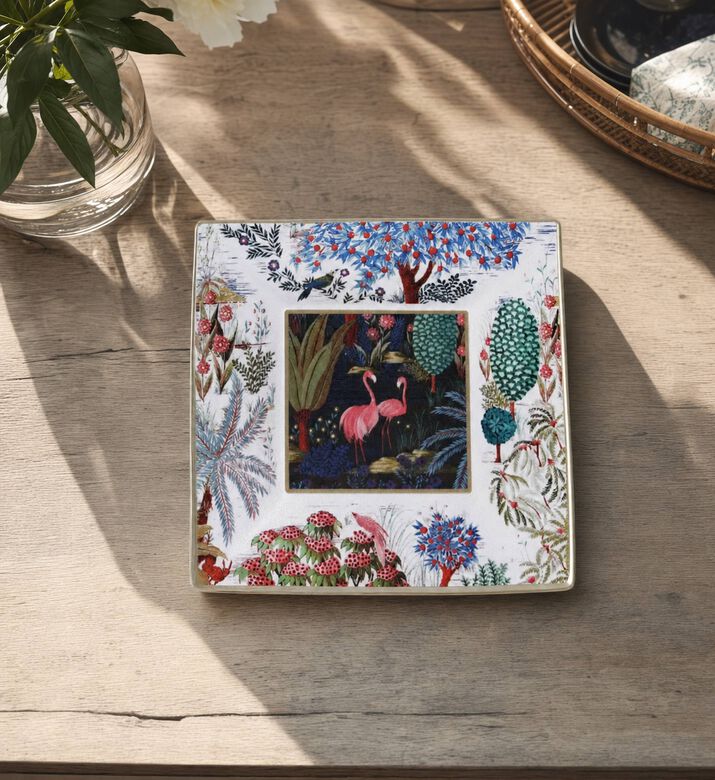 Gien Jardin Du Palais Extra-large Square Candy Tray, 22x22-cm, Model View