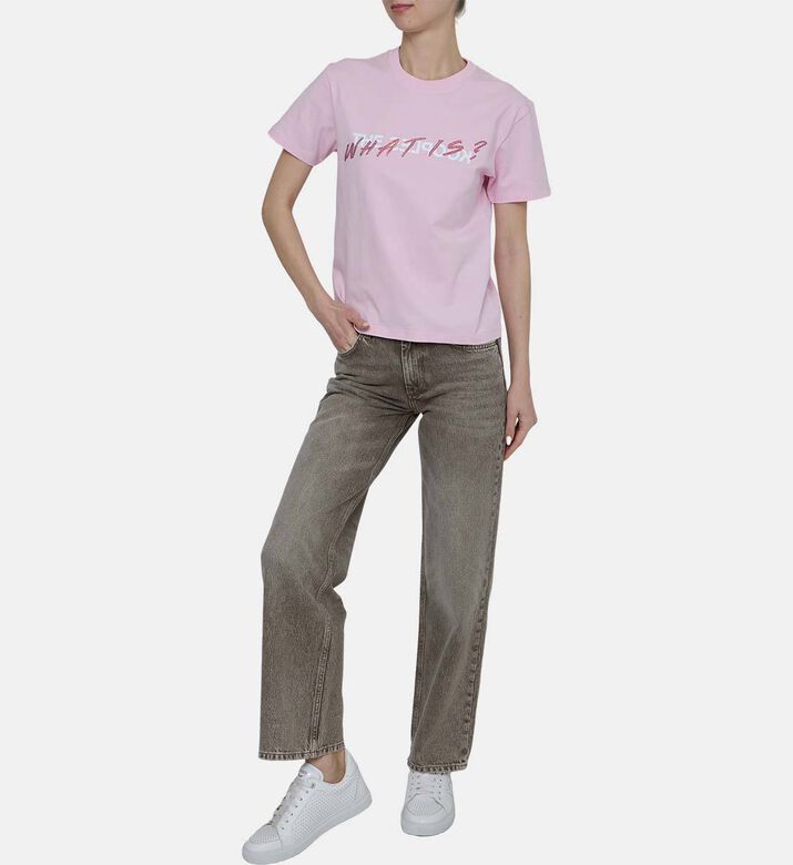 Slogan Print Short-sleeve T-shirt