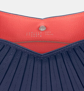 Camille Fournet Balancier Calf Leather Pleated Handbag, Indigo, Packshot View