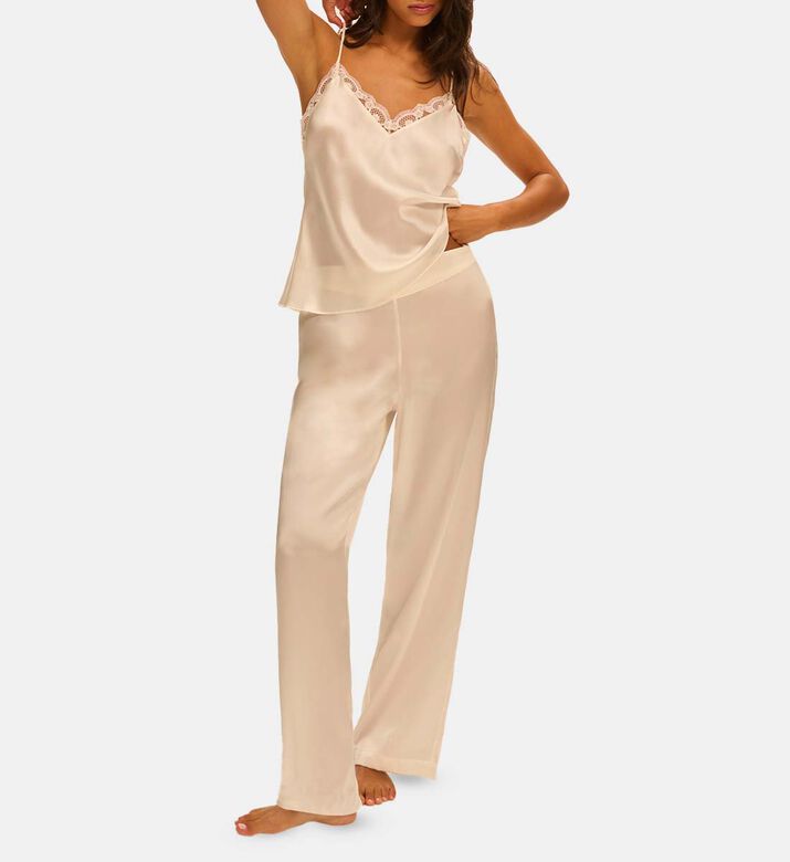 Satin Lace-detailing Pants