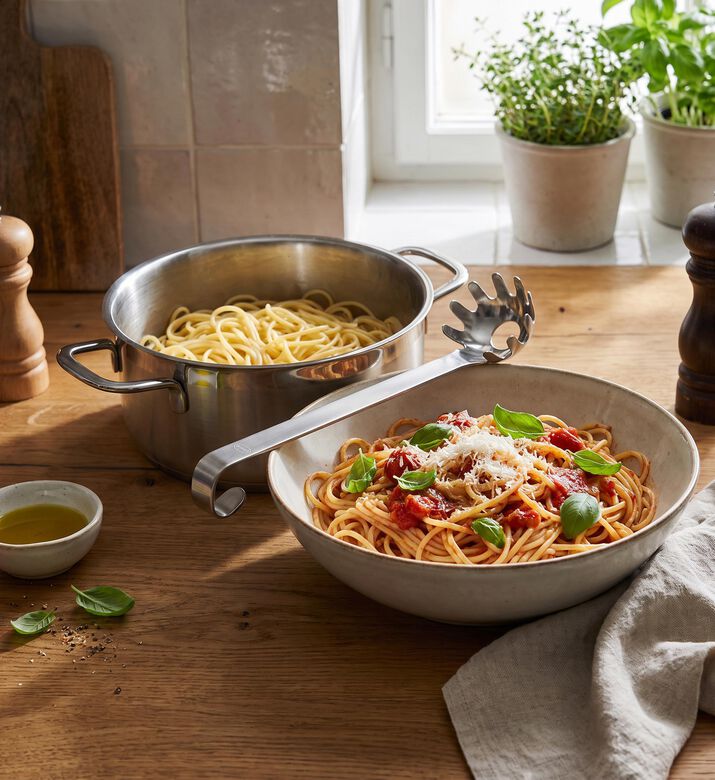 Rosle Stainless Steel Hook Spaghetti Spoon, Model View