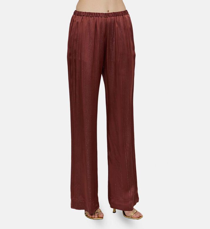 Satin Pinstriped Regular-fit Trousers