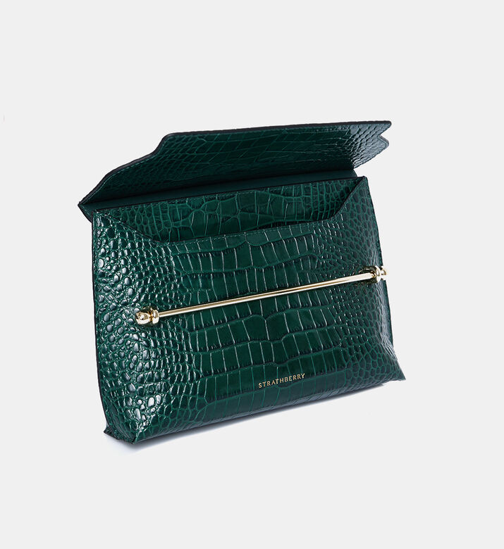 Stylist Embossed Croc Crossbody Bag