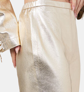 Palazzo Laminated Leather Pants