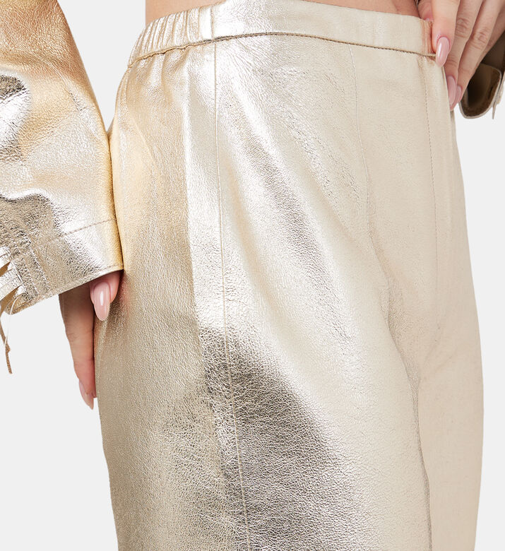 Palazzo Laminated Leather Pants