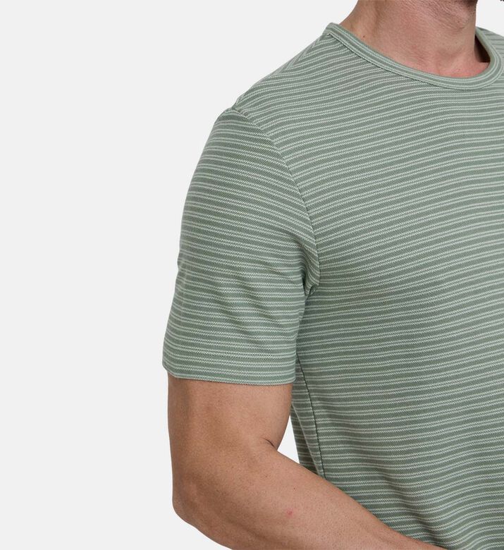 Stripe Pattern Crewneck T-shirt