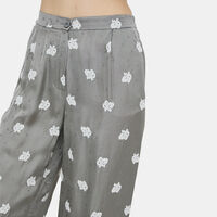 Jacquard Viscose Wide-leg Pants
